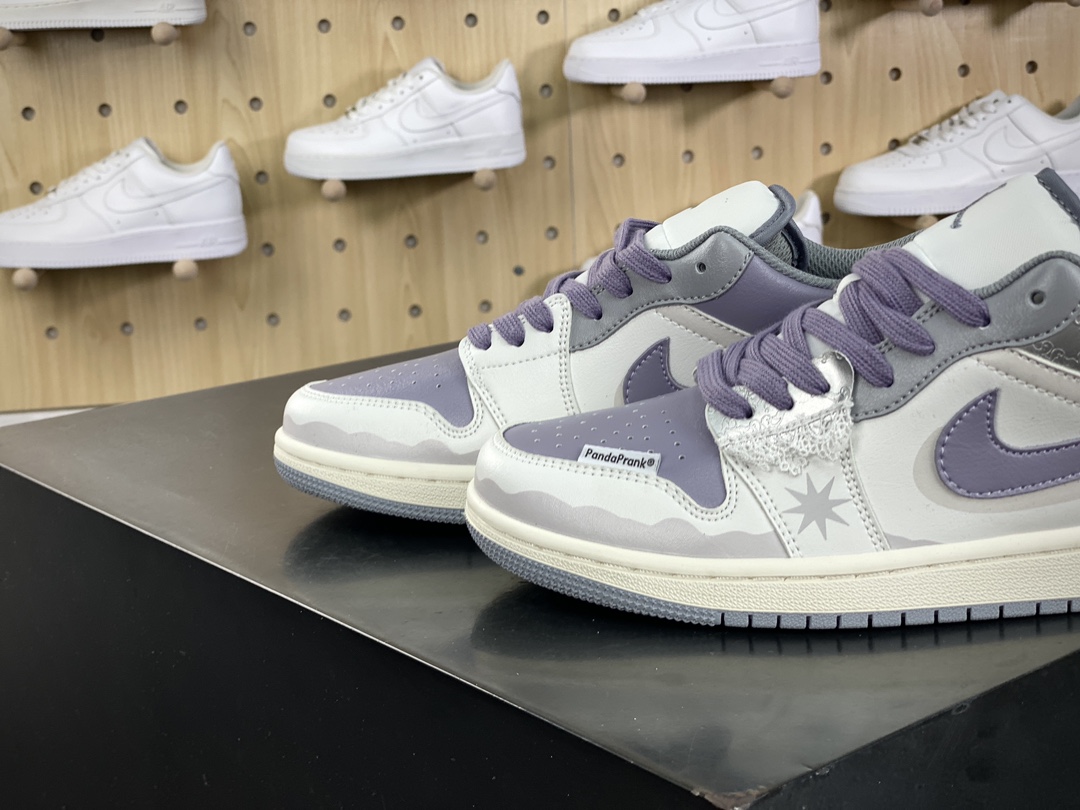 300 耐克Nike Air Jordan 1 Low"Modern Mirror"AJ1乔丹一代篮球鞋“白粉粉紫银摩登薇镜绑绳”553560-053