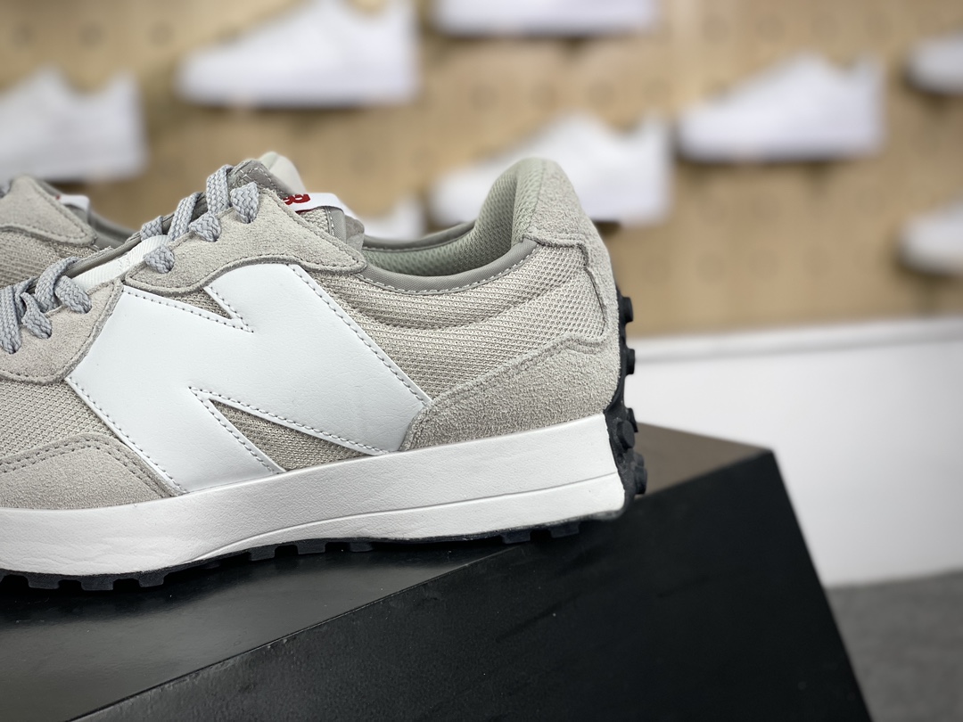 180 新百伦New Balance MS327系列低帮复古休闲运动慢跑鞋“浅灰白红标”MS327CGW