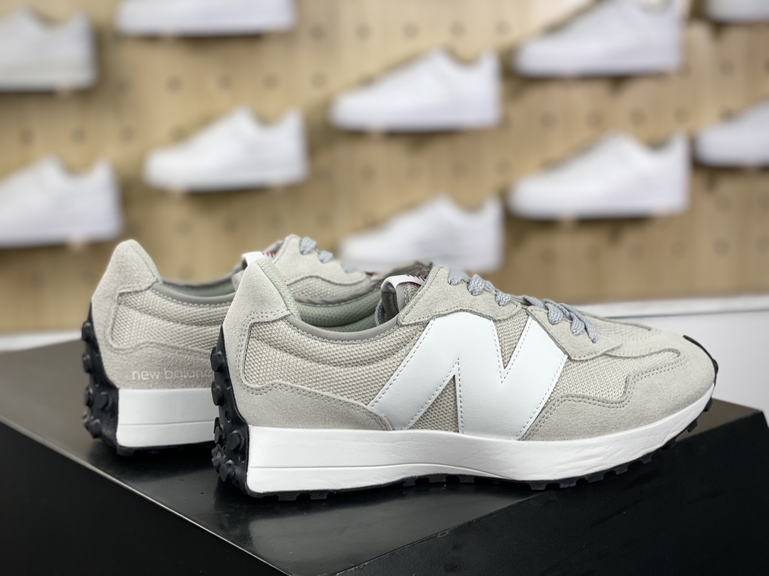 180 新百伦New Balance MS327系列低帮复古休闲运动慢跑鞋“浅灰白红标”MS327CGW