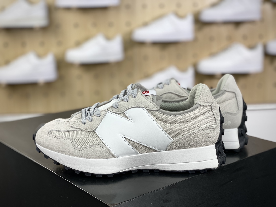 180 新百伦New Balance MS327系列低帮复古休闲运动慢跑鞋“浅灰白红标”MS327CGW