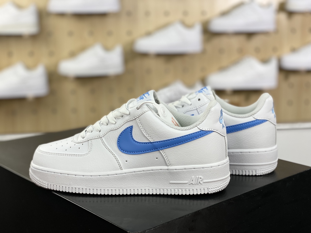 200 耐克Nike Air Force 1’07 Low Next Nature"White University Blue"空军一号板鞋“皮革白水天蓝”DV3808-103