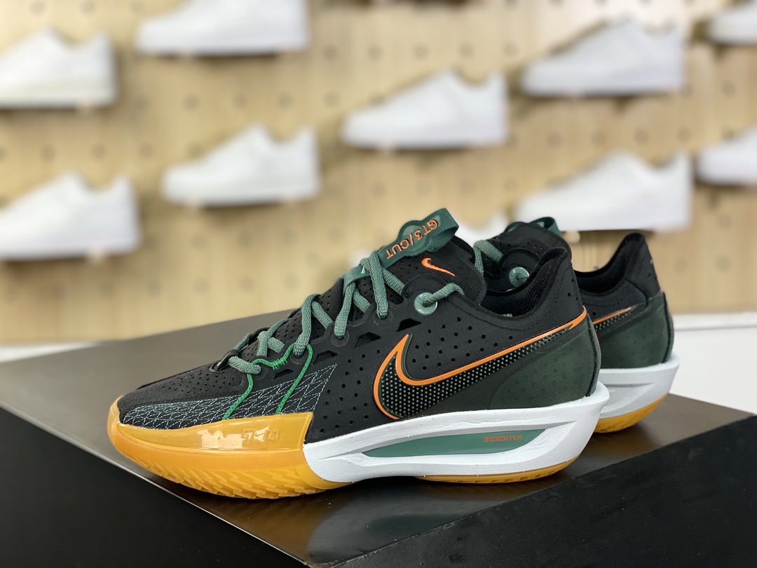 300 Nike Air Zoom GT Cut 3"Miami Hurricanes"超跑篮球鞋“黑绿橙耐克迈阿密飓风队”DV2913-001