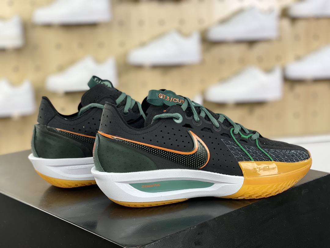 300 Nike Air Zoom GT Cut 3"Miami Hurricanes"超跑篮球鞋“黑绿橙耐克迈阿密飓风队”DV2913-001