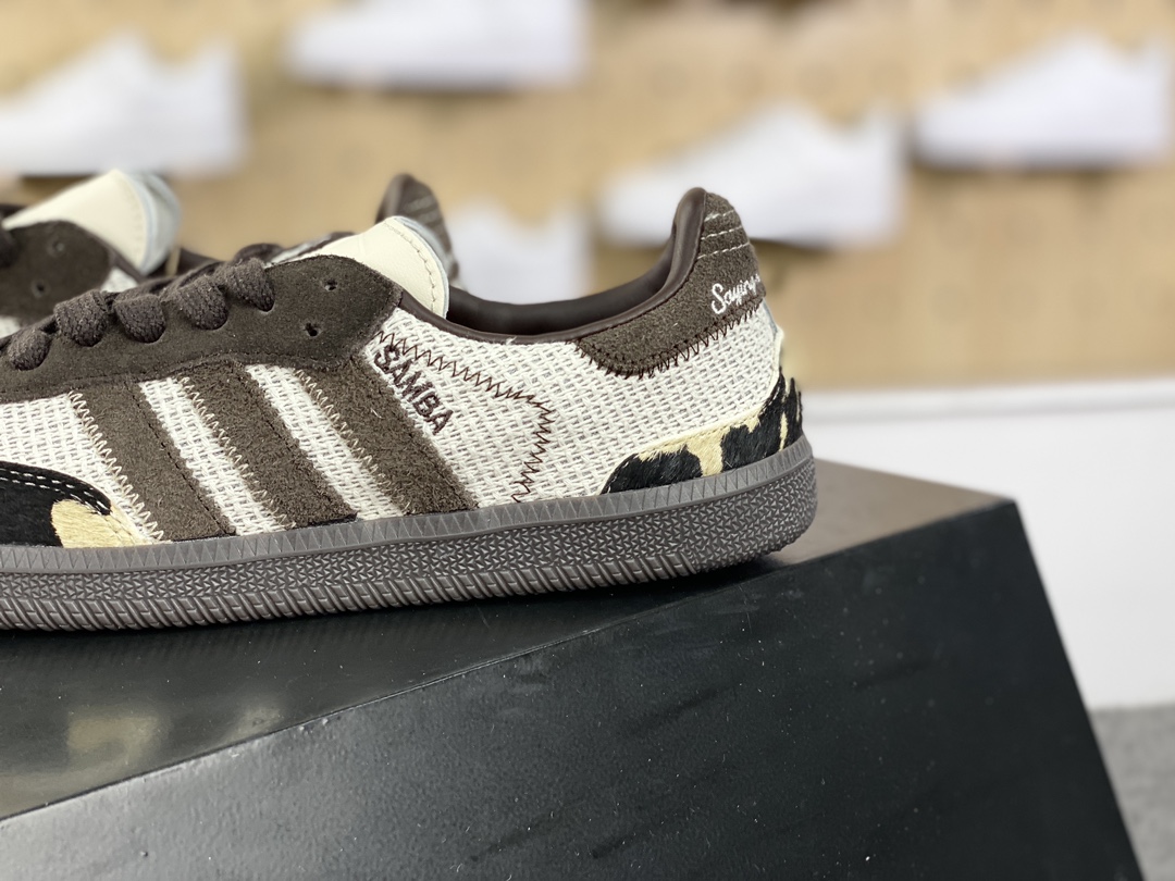 180 Notitle x Adidas Originals Samba OG"Cow"桑巴舞板鞋“联名米白黑棕奶牛”ID6024