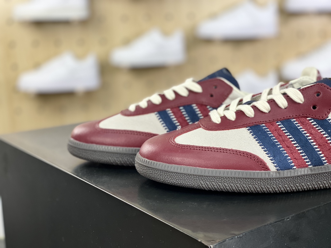 180 Notitle x Adidas Originals Samba OG"Maroon Red"桑巴舞板鞋“联名酒红米白海军蓝”ID6023