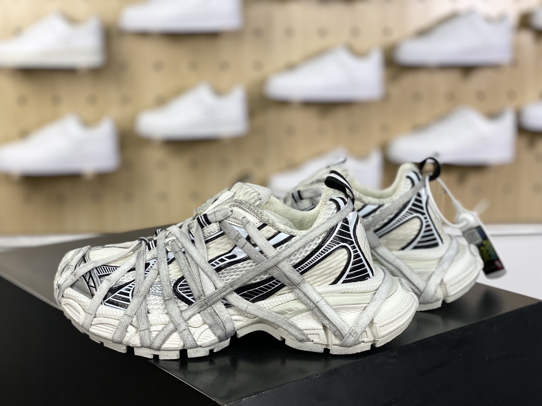 500 巴黎世家BALENCIAGA 3XL Extreme Lace Sneakers 3+捆绑升级版慢跑鞋“米白灰深棕木乃伊绑绳”778697 W3XLL 0310