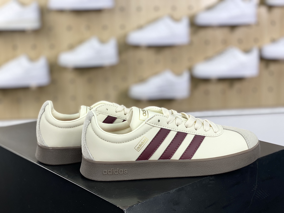 160 阿迪达斯Adidas Neo VL Court Lifestyle 2.0 板鞋“皮革奶白摩卡棕生胶底”JH5062