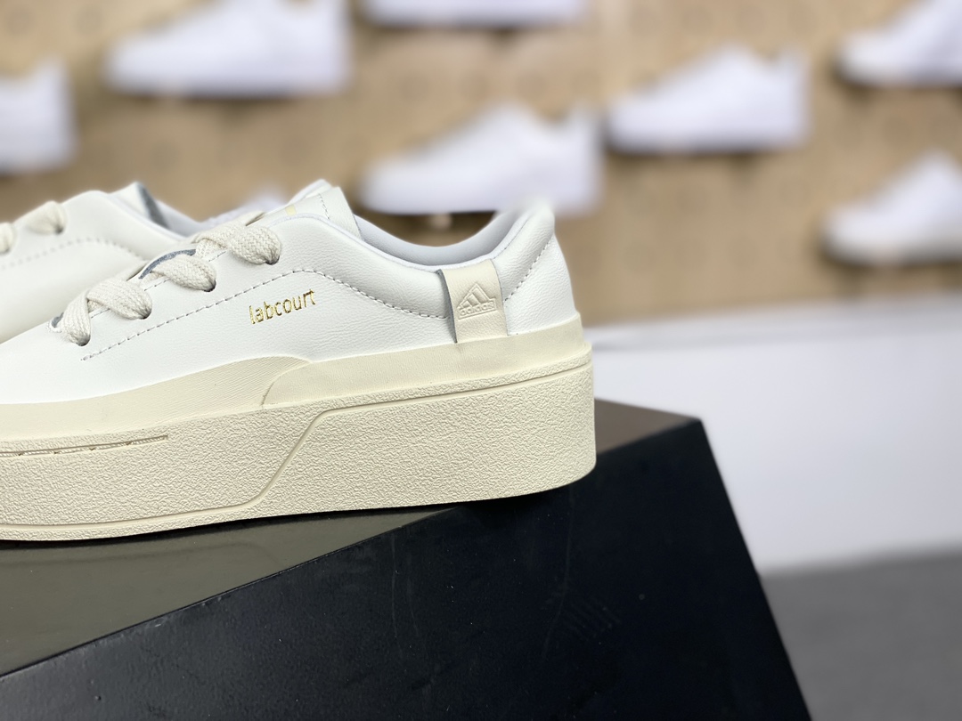 Adidas Labcourt Low Lab court series sneakers ”leather beige white gold” IF1709