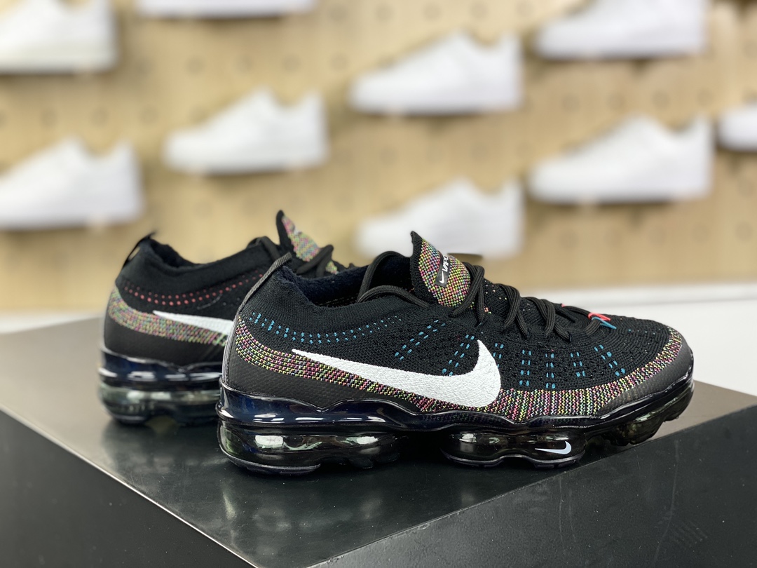 260 Nike Air VaporMax 2023 Flyknit FK”Black Multi-Color”2023款大气垫慢跑鞋“针织黑白彩虹”DV1678-008