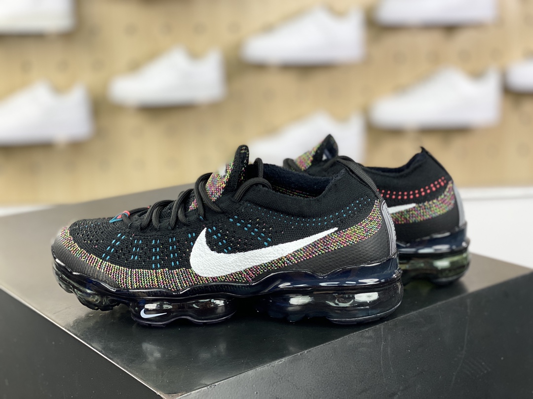 260 Nike Air VaporMax 2023 Flyknit FK”Black Multi-Color”2023款大气垫慢跑鞋“针织黑白彩虹”DV1678-008