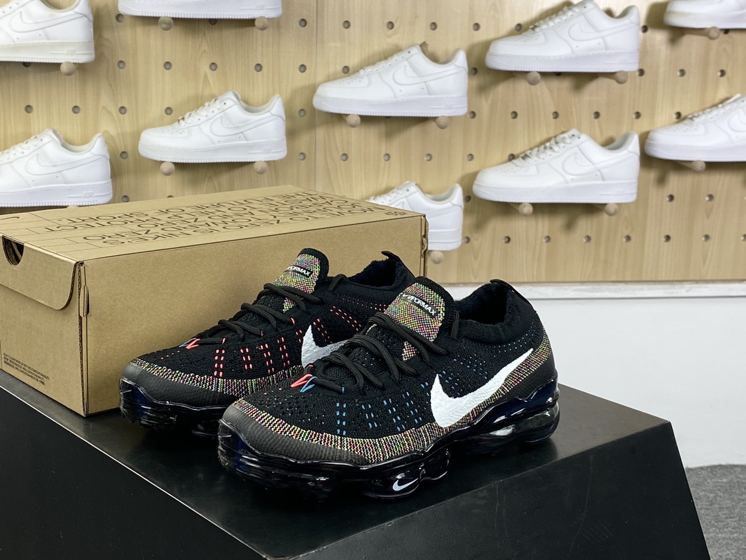 260 Nike Air VaporMax 2023 Flyknit FK”Black Multi-Color”2023款大气垫慢跑鞋“针织黑白彩虹”DV1678-008