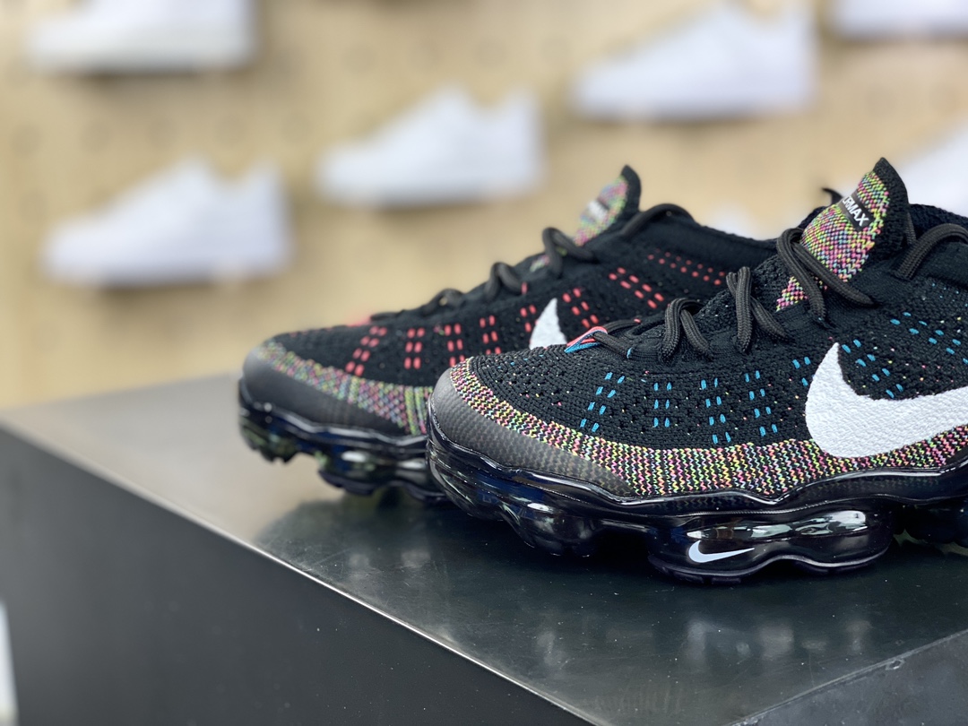 260 Nike Air VaporMax 2023 Flyknit FK”Black Multi-Color”2023款大气垫慢跑鞋“针织黑白彩虹”DV1678-008