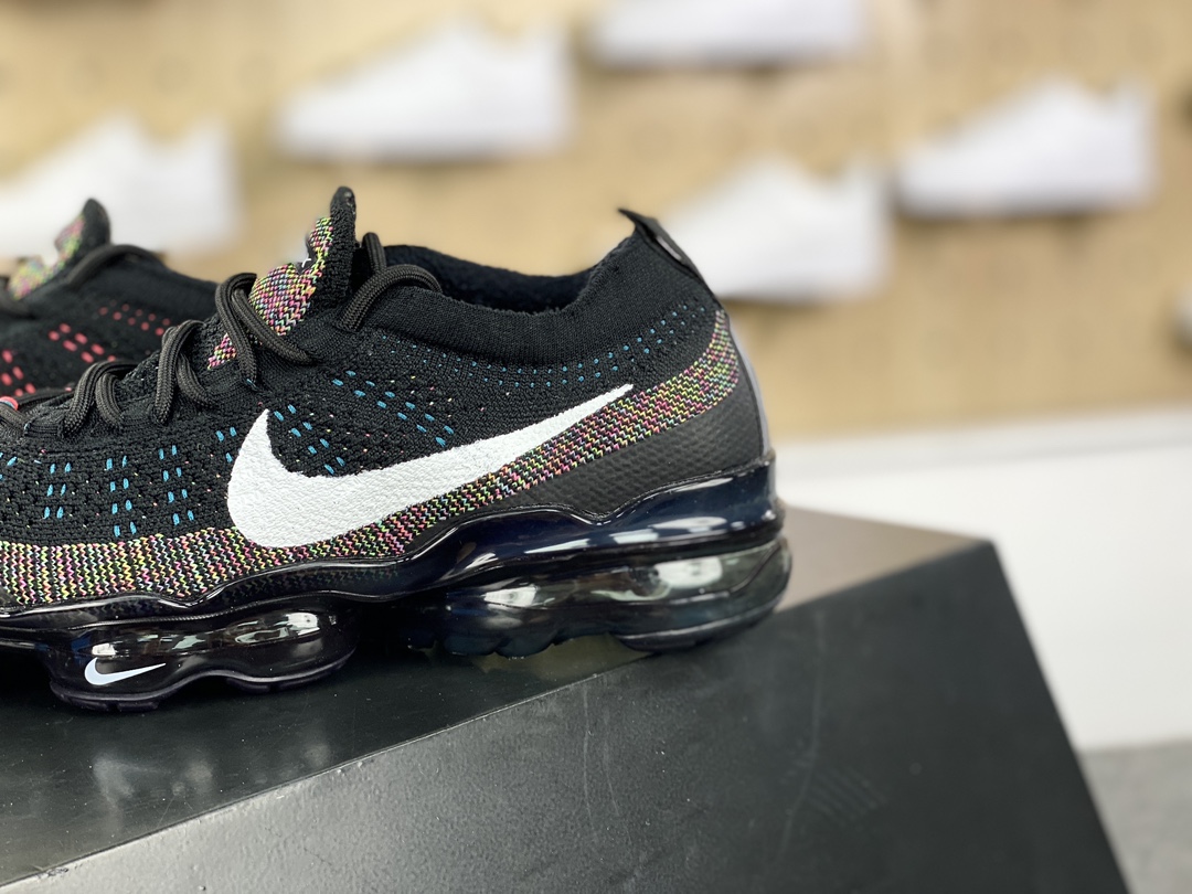 260 Nike Air VaporMax 2023 Flyknit FK”Black Multi-Color”2023款大气垫慢跑鞋“针织黑白彩虹”DV1678-008