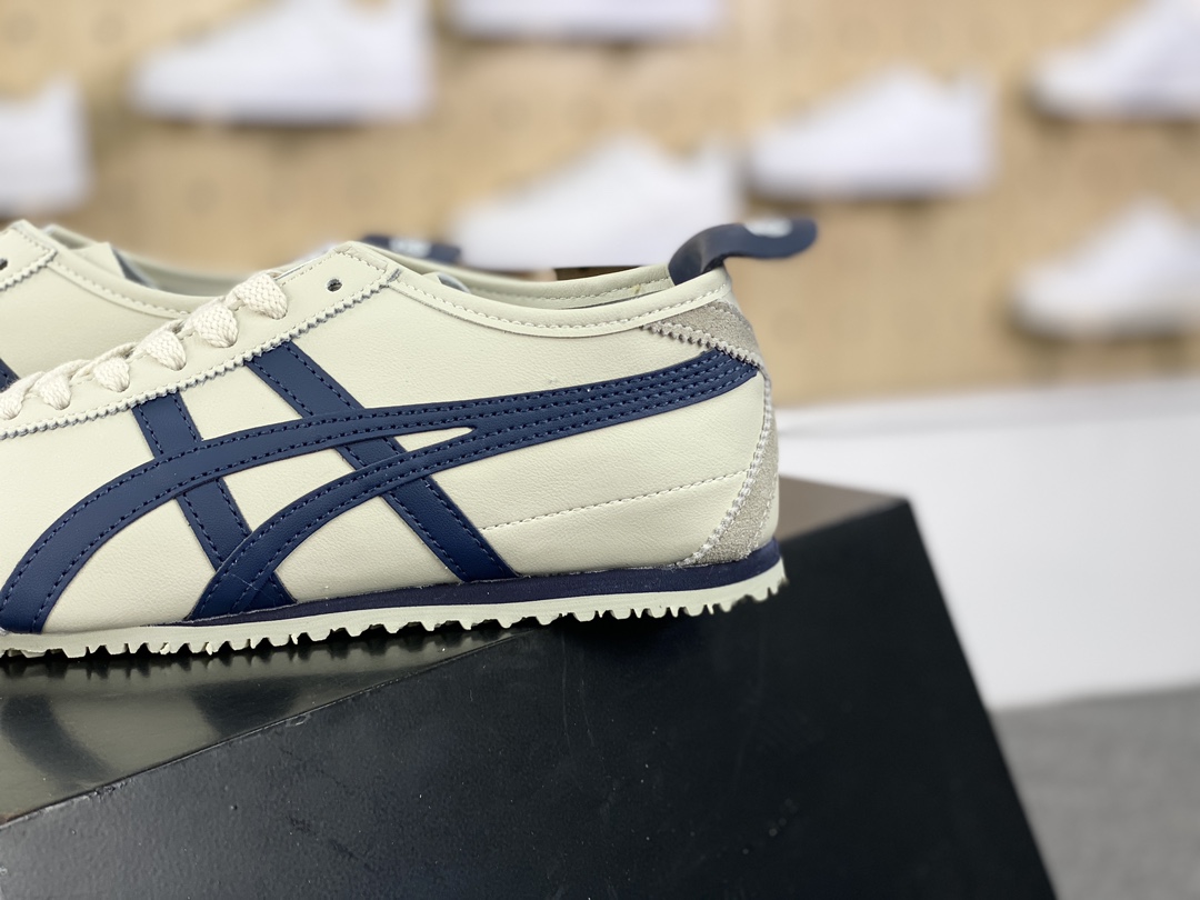 140 鬼塚虎/Onitsuka Tiger Mexico 66经典墨西哥系列低帮慢跑鞋“皮革米灰藏青蓝”DL408-1659