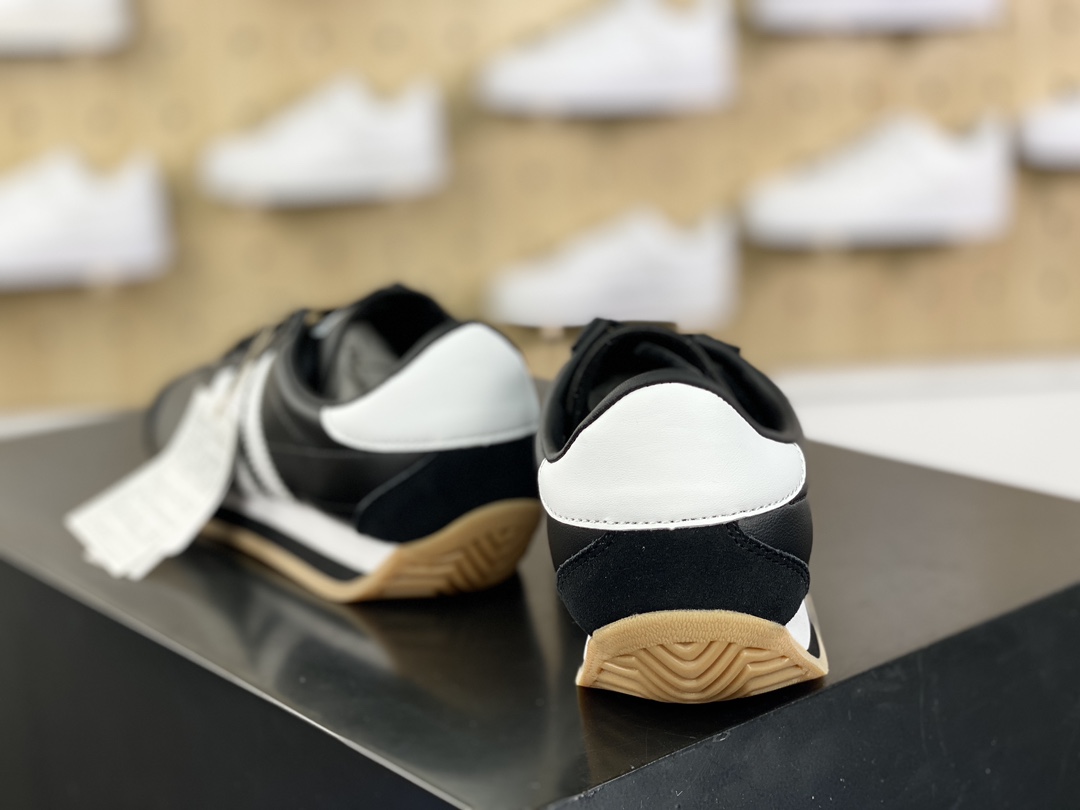 Adidas Country OG National Series Low-top Classic Jogging Shoes ”Leather Black and White Raw Rubber Sole” IE4231