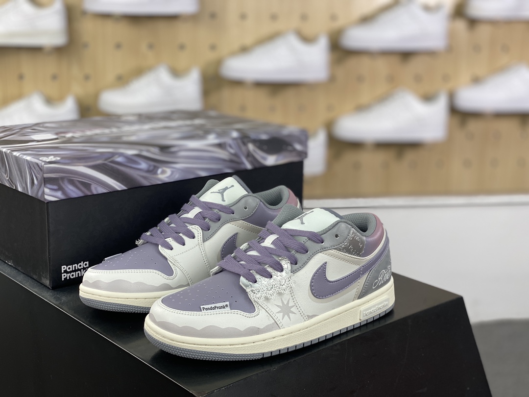 280 耐克Nike Air Jordan 1 Low”Modern Mirror”AJ1乔丹一代篮球鞋“白粉粉紫银摩登薇镜绑绳”553560-053