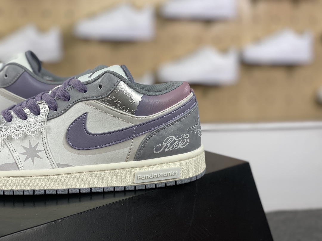 280 耐克Nike Air Jordan 1 Low"Modern Mirror"AJ1乔丹一代篮球鞋“白粉粉紫银摩登薇镜绑绳”553560-053