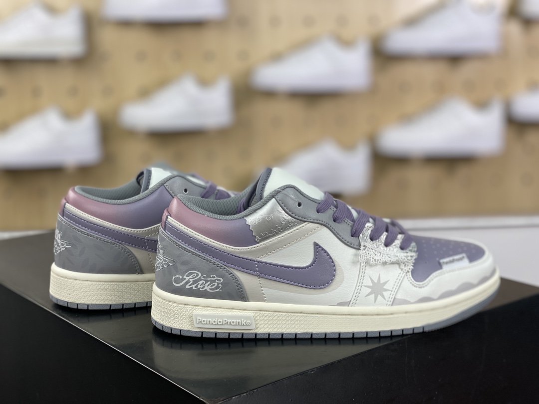 280 耐克Nike Air Jordan 1 Low"Modern Mirror"AJ1乔丹一代篮球鞋“白粉粉紫银摩登薇镜绑绳”553560-053