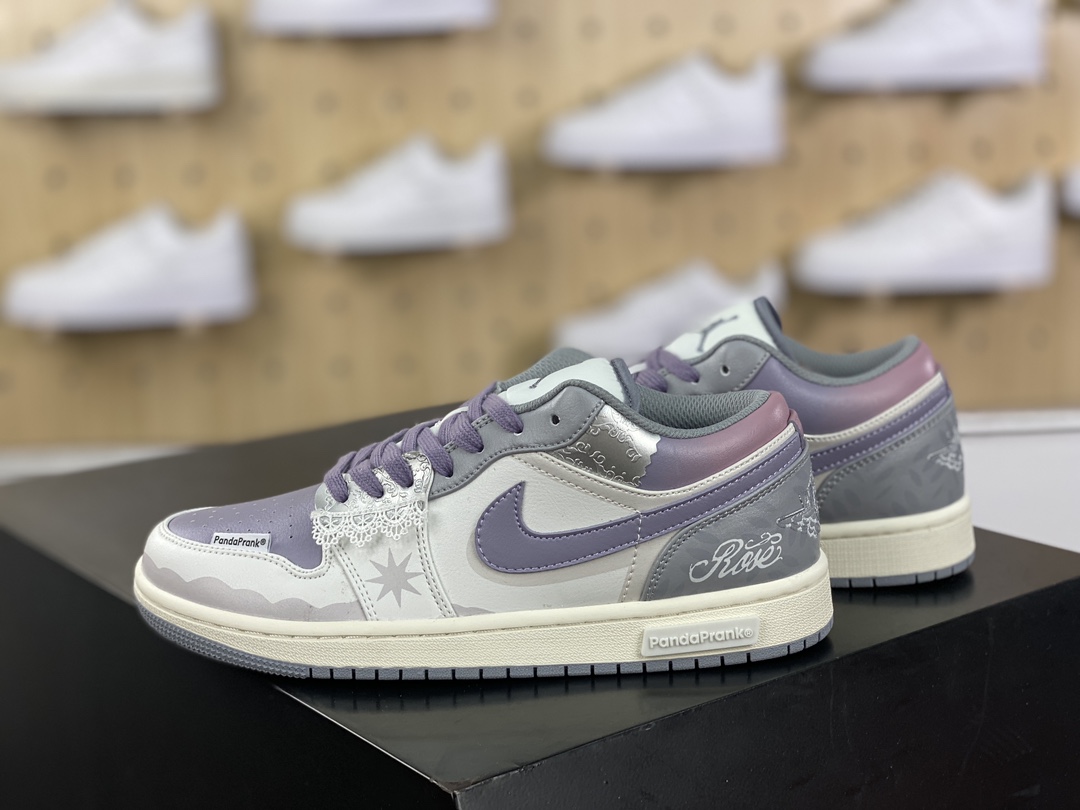 280 耐克Nike Air Jordan 1 Low"Modern Mirror"AJ1乔丹一代篮球鞋“白粉粉紫银摩登薇镜绑绳”553560-053