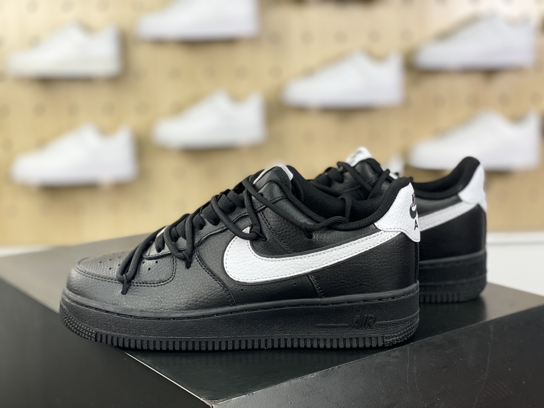 260 耐克Nike By You Air Force 1'07 Low Retro SP空军一号低帮板鞋“OW黑白钩子绑绳”ZH0316-018