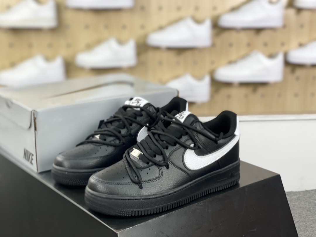 260 耐克Nike By You Air Force 1’07 Low Retro SP空军一号低帮板鞋“OW黑白钩子绑绳”ZH0316-018