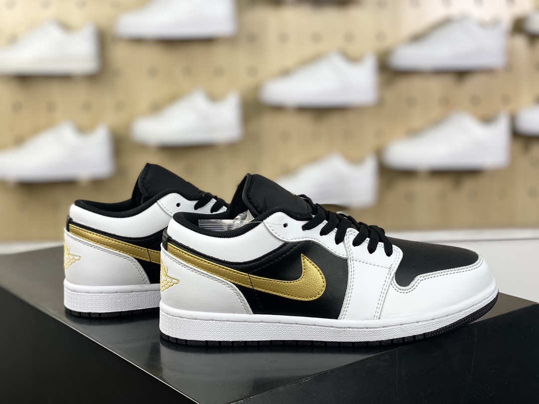 200 耐克Nike Air Jordan 1 Low"White/Black/Metallic Gold"AJ1乔丹一代篮球鞋“白黑金钩”553558-172