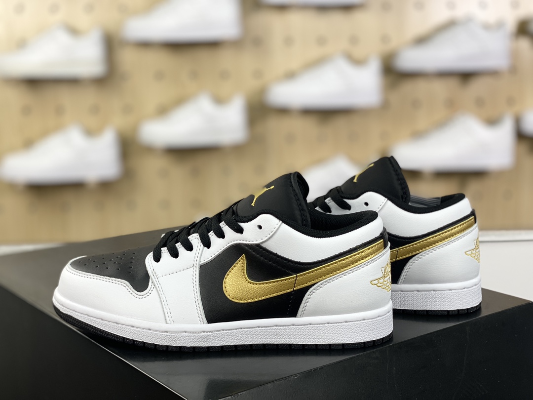 200 耐克Nike Air Jordan 1 Low"White/Black/Metallic Gold"AJ1乔丹一代篮球鞋“白黑金钩”553558-172