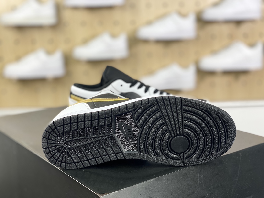 200 耐克Nike Air Jordan 1 Low"White/Black/Metallic Gold"AJ1乔丹一代篮球鞋“白黑金钩”553558-172