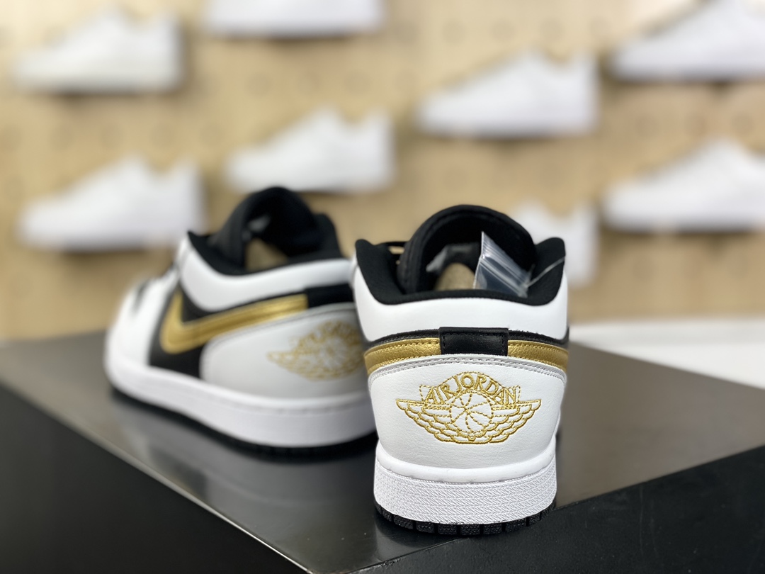 200 耐克Nike Air Jordan 1 Low"White/Black/Metallic Gold"AJ1乔丹一代篮球鞋“白黑金钩”553558-172