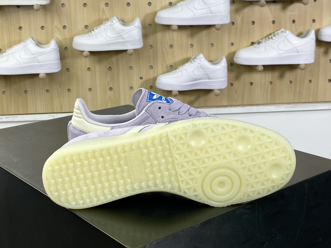 160 三叶草Adidas Wmns Originals Samba OG”Purple/Off White”桑巴舞板鞋“麂皮浅紫奶白”IG6176