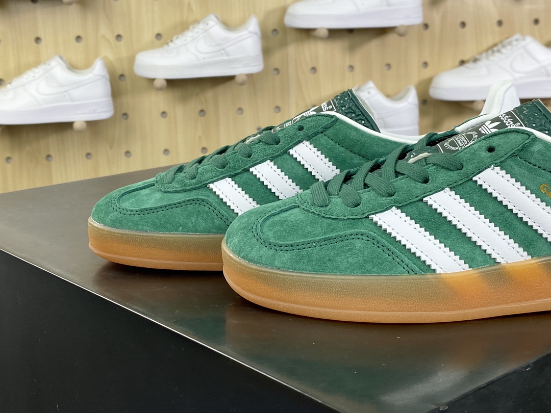 180 阿迪达斯Adidas Gazelle Indoor Trainers 羚羊板鞋“麂皮绿白生胶底”IG1596