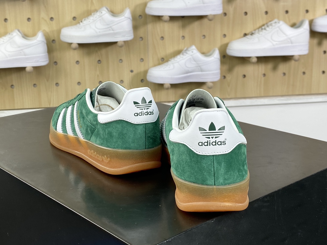 180 阿迪达斯Adidas Gazelle Indoor Trainers 羚羊板鞋“麂皮绿白生胶底”IG1596