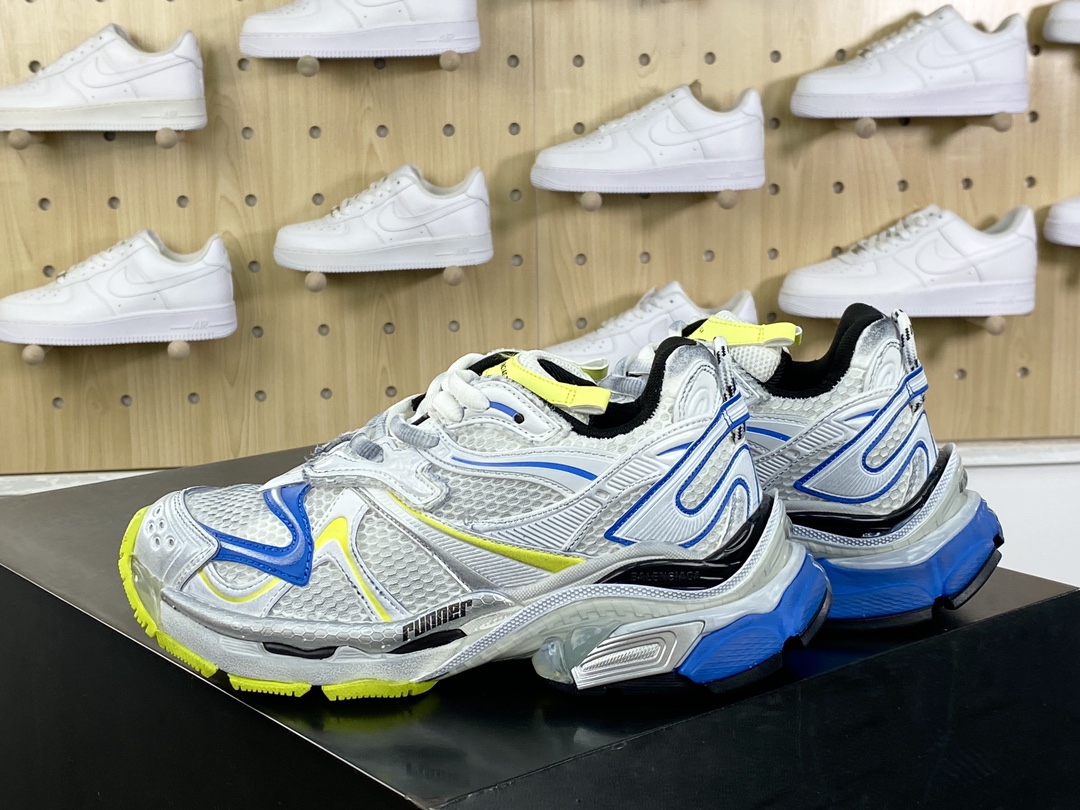 500 巴黎世家BALENCIAGA Runner Sneaker 3.0慢跑系列低帮慢跑鞋“解构破坏黄蓝3.0”779064 W3RXP 9074