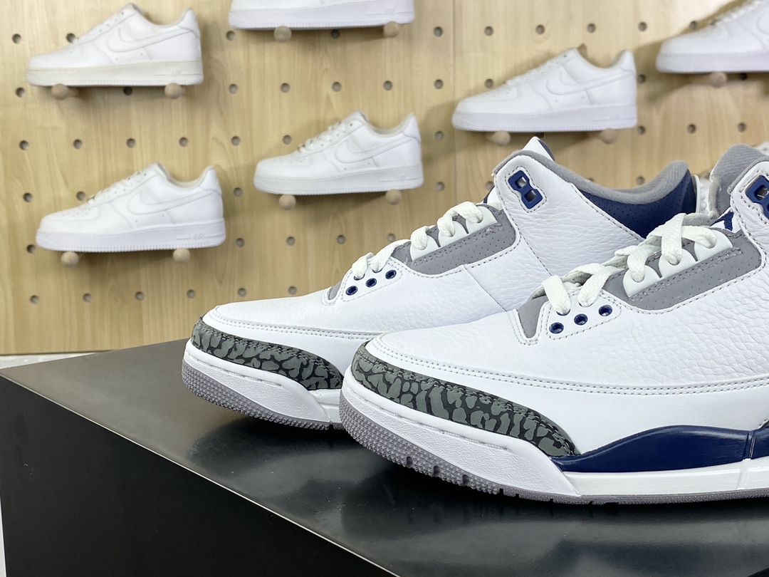 450 耐克Nike Air Jordan 3 Retro PE”White Midnight Navy”迈克尔·乔丹AJ3代中帮篮球鞋“白午夜蓝爆裂纹”CT8532-140