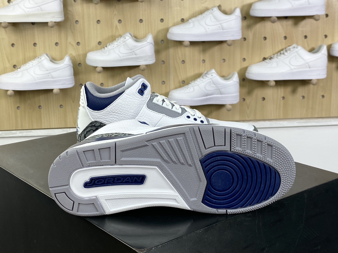 450 耐克Nike Air Jordan 3 Retro PE”White Midnight Navy”迈克尔·乔丹AJ3代中帮篮球鞋“白午夜蓝爆裂纹”CT8532-140