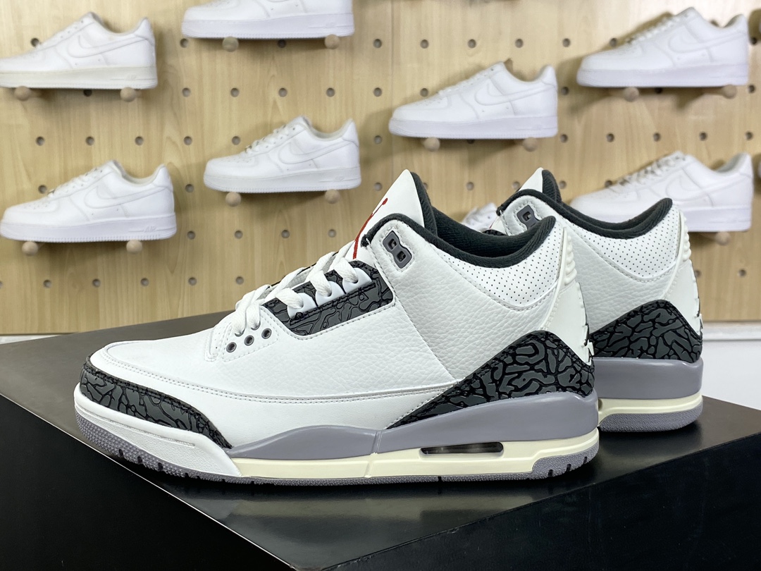 280 耐克Nike Air Jordan 3 Retro”Cement Grey”迈克尔·乔丹AJ3代中帮篮球鞋“白水泥深灰爆裂纹”CT8532-106