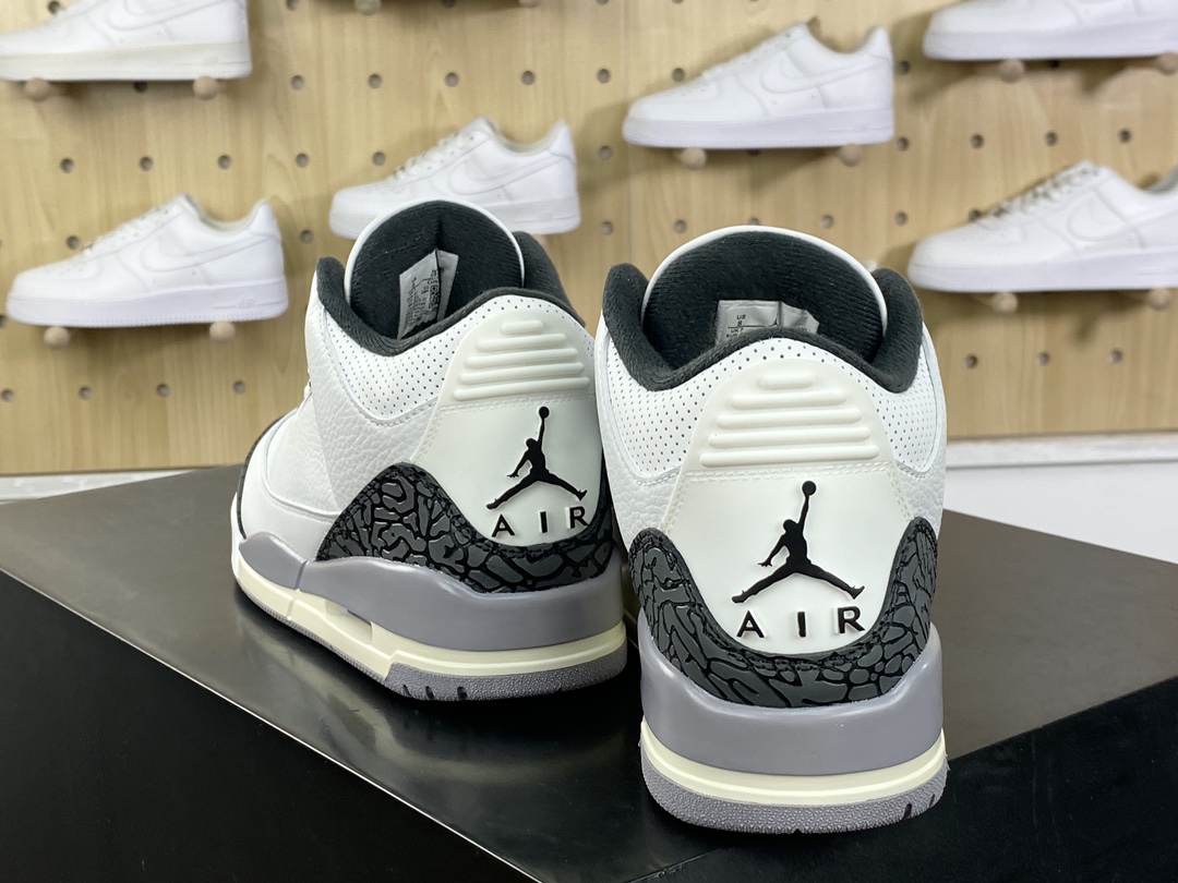 280 耐克Nike Air Jordan 3 Retro”Cement Grey”迈克尔·乔丹AJ3代中帮篮球鞋“白水泥深灰爆裂纹”CT8532-106