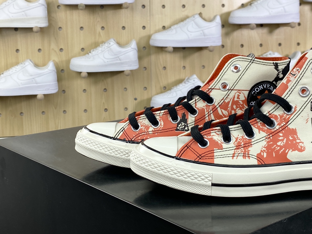 160  Converse Chuck Taylor All Star 1970s High”D&D”复古三星标板鞋“联名米白黑红涂鸦”A09883C