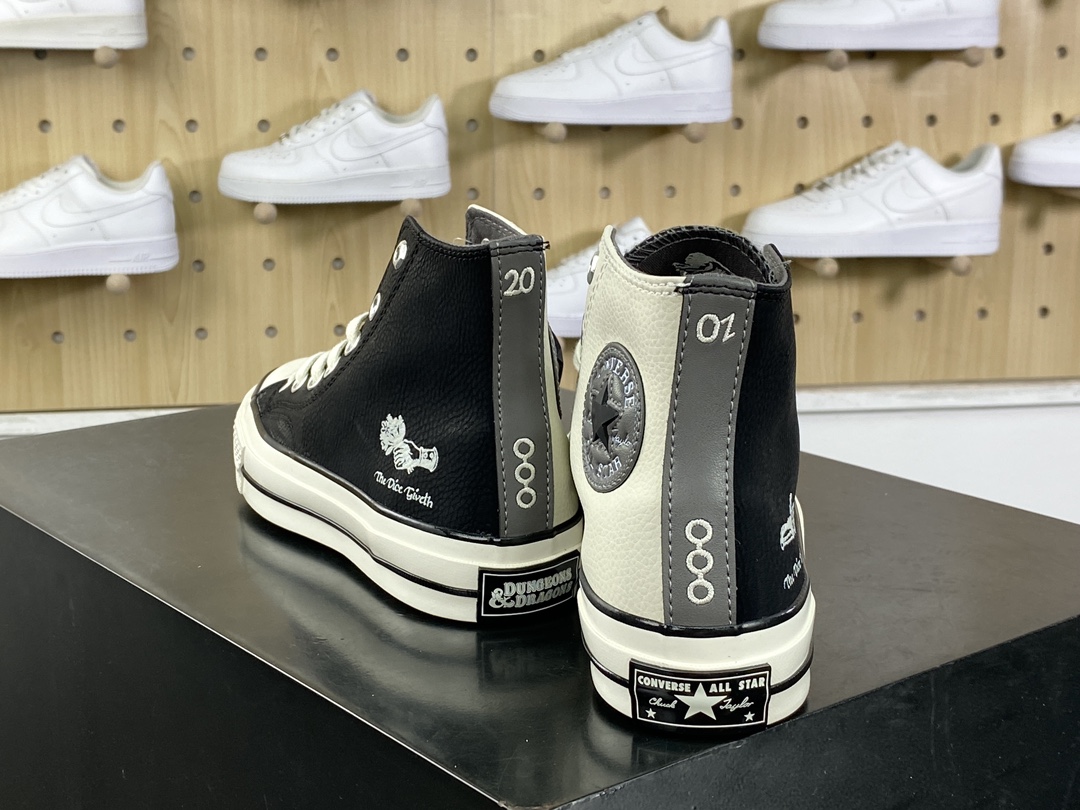 160  Converse Chuck Taylor All Star 1970s High”D&D”复古板鞋“联名黑米白阴阳”A09884C