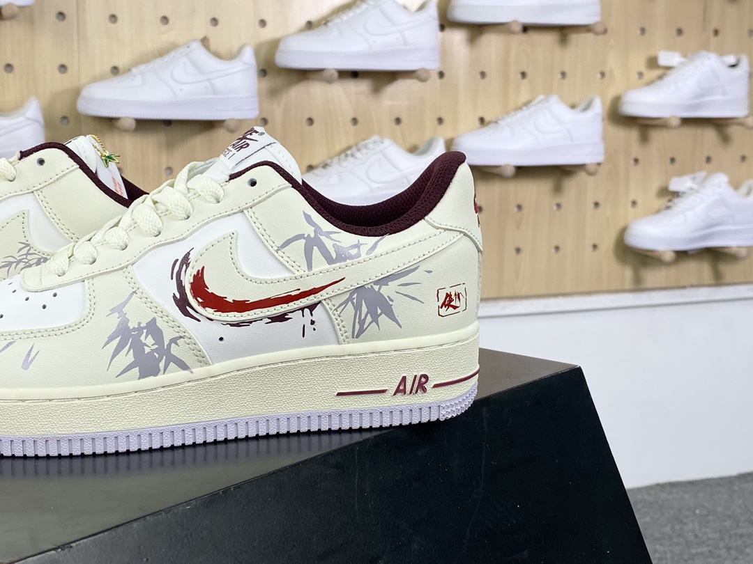 240 耐克Nike Air Force 1'07 Low Retro”Ode to Gallantry”空军一号板鞋“米白酒红竹林侠客行”XC2351-110