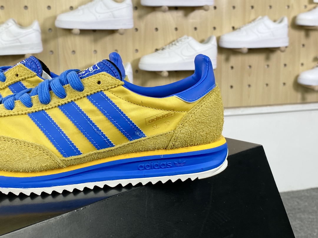 200 阿迪达斯Adidas SL72 RS"Utility Yellow"板鞋“浅黄宝蓝”IE6526 、