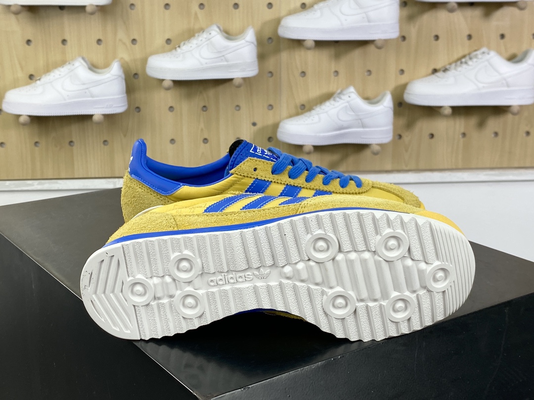 200 阿迪达斯Adidas SL72 RS"Utility Yellow"板鞋“浅黄宝蓝”IE6526 、