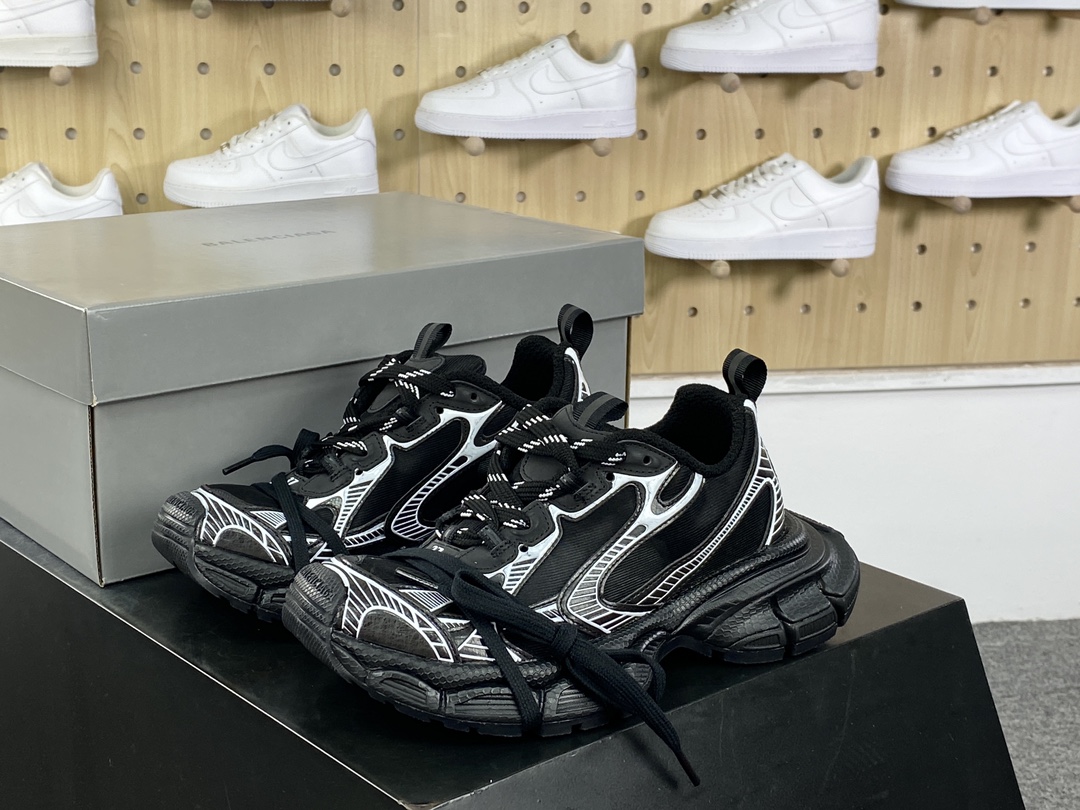 400 巴黎世家BALENCIAGA 3XL Sneakers 3+系列低帮慢跑鞋“帆布黑”734731 W3XL2 0236