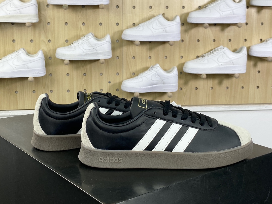 160 阿迪达斯Adidas Neo VL Court Lifestyle 2.0 学院生活方式板鞋“皮革黑白浅灰焦糖底”ID6017