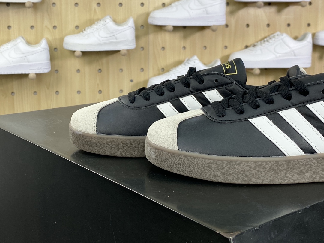 160 阿迪达斯Adidas Neo VL Court Lifestyle 2.0 学院生活方式板鞋“皮革黑白浅灰焦糖底”ID6017