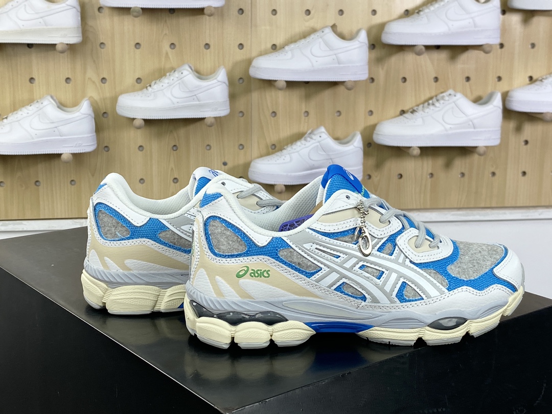 200 亚瑟士/Asics Gel-NYC 系列低帮复古休闲运动慢跑鞋“灰白海豚蓝”1203A281-100