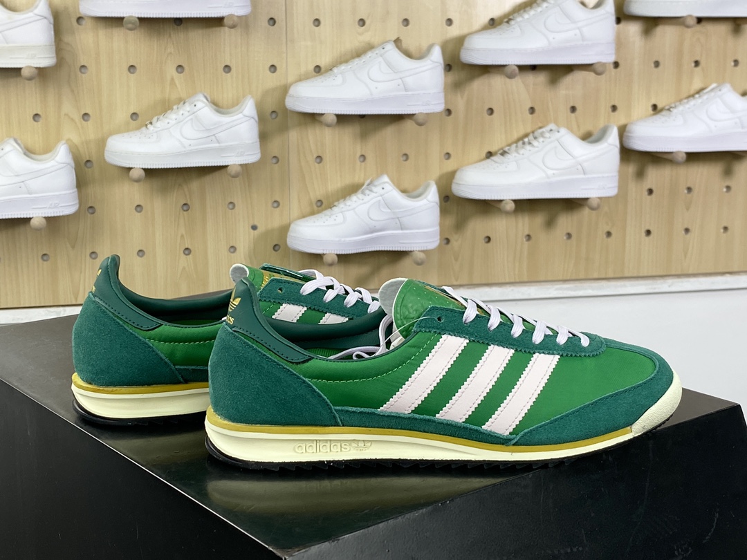 200 Adidas Wmns SL72 OG"Night Indigo/College Green"系列板鞋“靛蓝学院绿白”IE3427