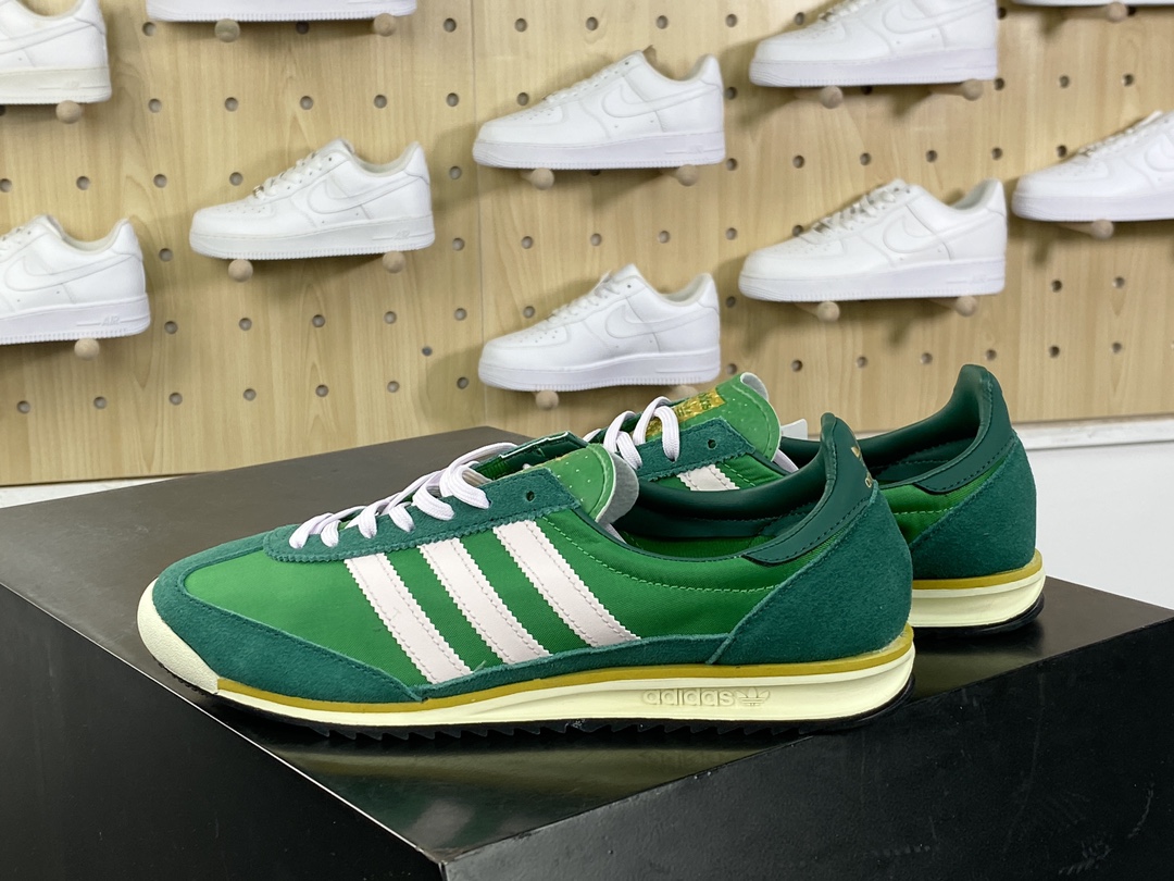 200 Adidas Wmns SL72 OG"Night Indigo/College Green"系列板鞋“靛蓝学院绿白”IE3427