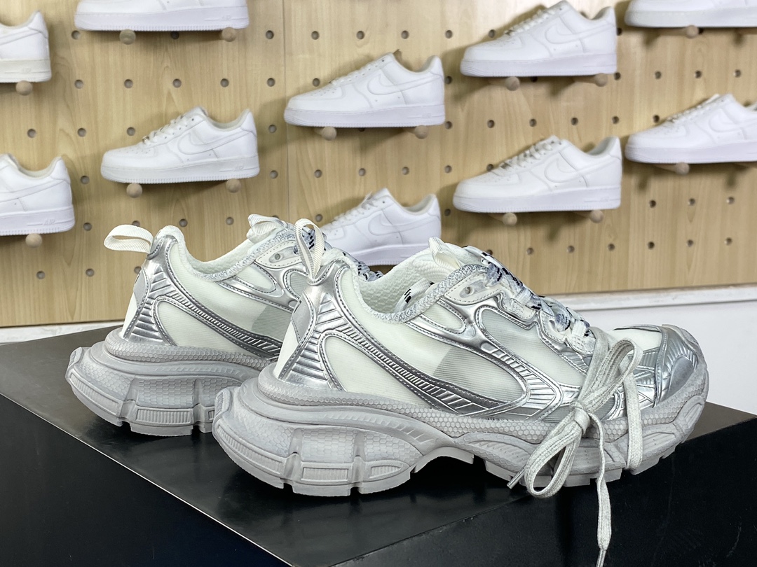 350 巴黎世家BALENCIAGA 3XL Sneakers 3+系列低帮慢跑鞋“透明网纱银灰”734731 W3XL2 0628