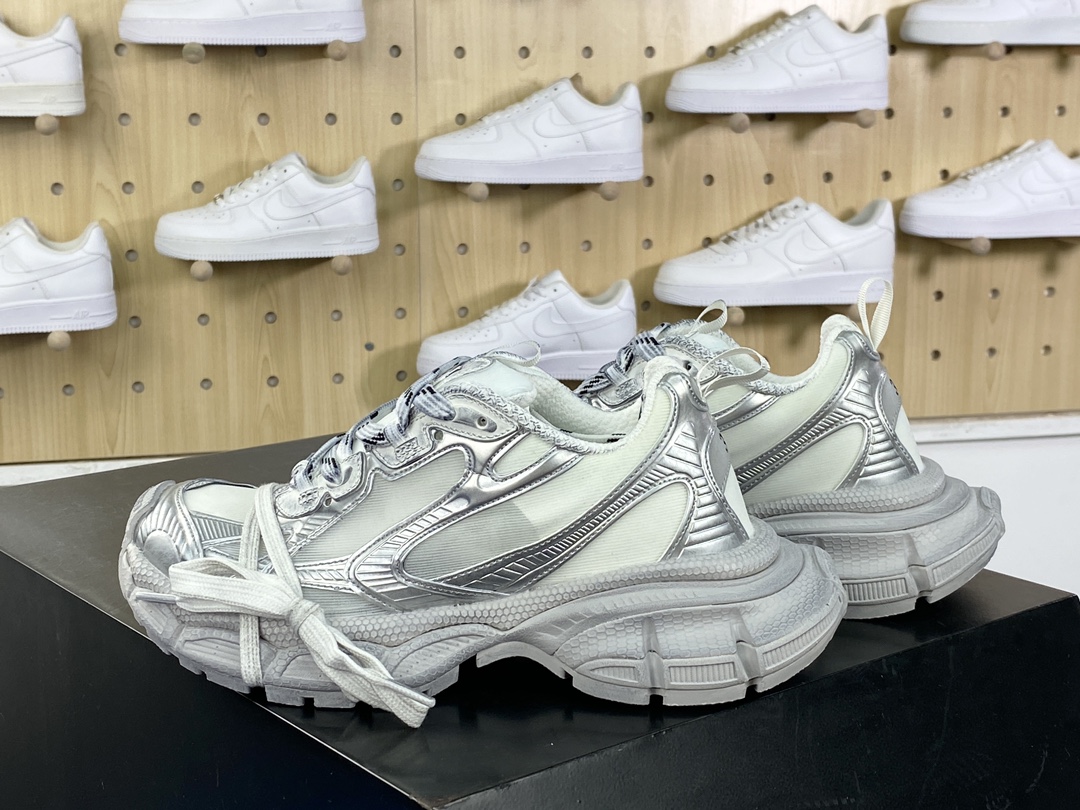 350 巴黎世家BALENCIAGA 3XL Sneakers 3+系列低帮慢跑鞋“透明网纱银灰”734731 W3XL2 0628